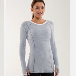 Lululemon Turn Around Striped Long Sleeve Running Shirt Sz 6